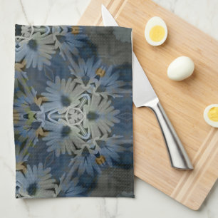 Linge De Cuisine Floral de marguerite bleu antique
