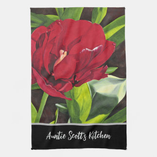 Linge De Cuisine Floral de pivoine rouge