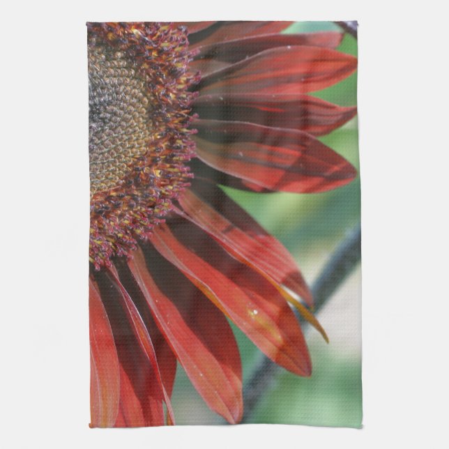 Linge De Cuisine Floral de tournesol orange (Vertical)