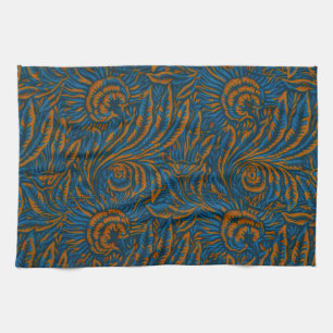 Linge De Cuisine Floral Elegance Blue & Gold, Arts & Crafts Design