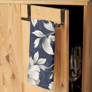 Linge De Cuisine Floral en bleu