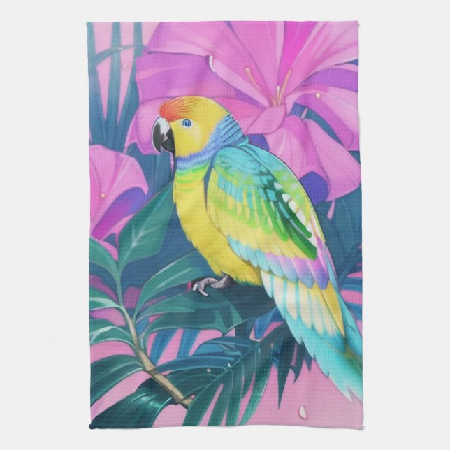 Linge De Cuisine Floral/hawaïen/tropical/perroquet (Vertical)