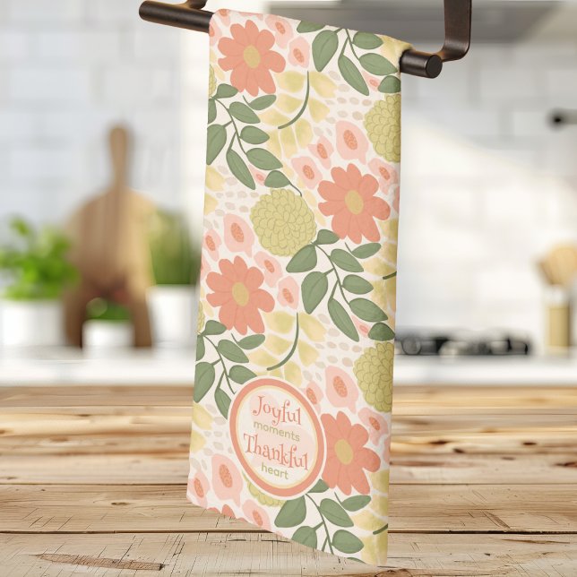 Linge De Cuisine Floral Kitchen Towel - Joyful Moments Collection (Happy Mother's Day Floral Kitchen Towel – Joyful Moments Collection)