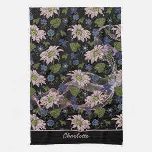 Linge De Cuisine Floral sans couture motif coloré nom personnalisé