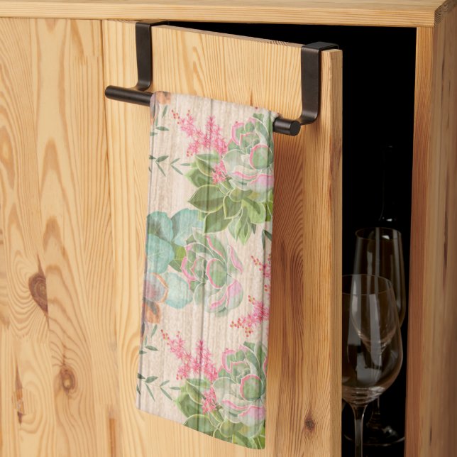 Linge De Cuisine Floral sur le bois cadeau populaire (Pliage en tiers)