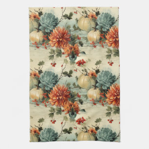 Linge De Cuisine Floral Thanksgiving Motif Vintage (1)