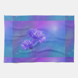 Linge De Cuisine Flore de fleurs d'été tardif Florin bleu pourpre