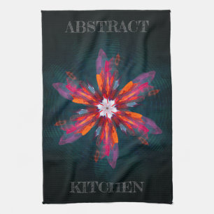 Linge De Cuisine Flore Mandala Flowers Orange Red Blue Abstract