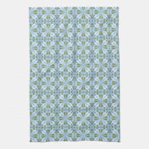 Linge De Cuisine Flore moderne scandinave bleu olive vert vert