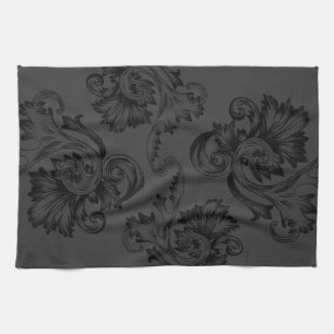 Linge De Cuisine Flourish vintage (noir)