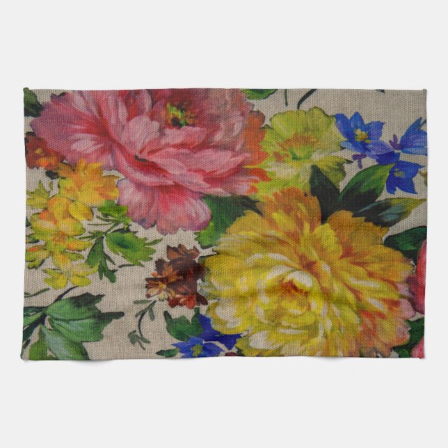 Linge De Cuisine Flowers japandi colors texture (Horizontal)