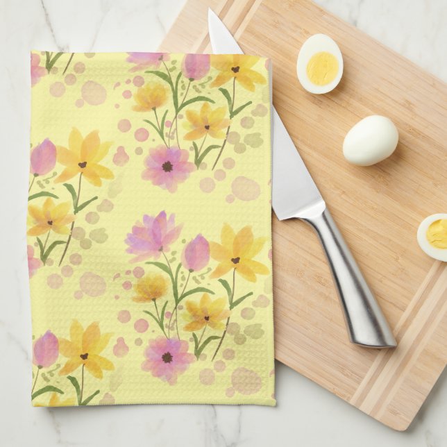 Linge De Cuisine Flowers Kitchen Towel (Quart Plié)