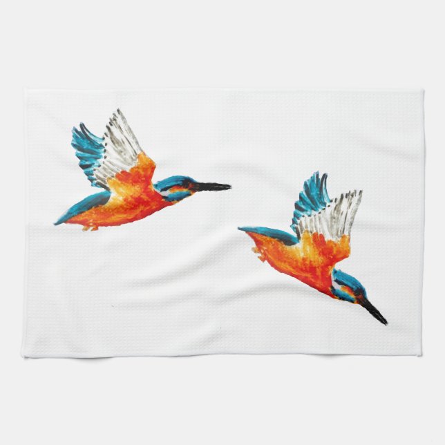 Linge De Cuisine Flying kingfisher (Horizontal)