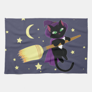 Linge De Cuisine Flying Witch Cat
