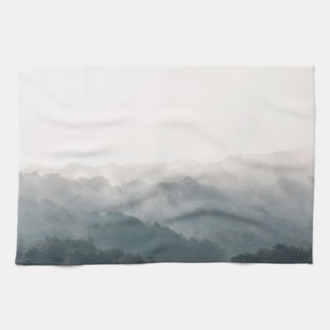 Linge De Cuisine Foggy Forest Nature (Horizontal)