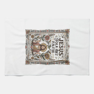 Linge De Cuisine Foi en Jésus Art Populaire Foi Chrétienne Jésus Ar