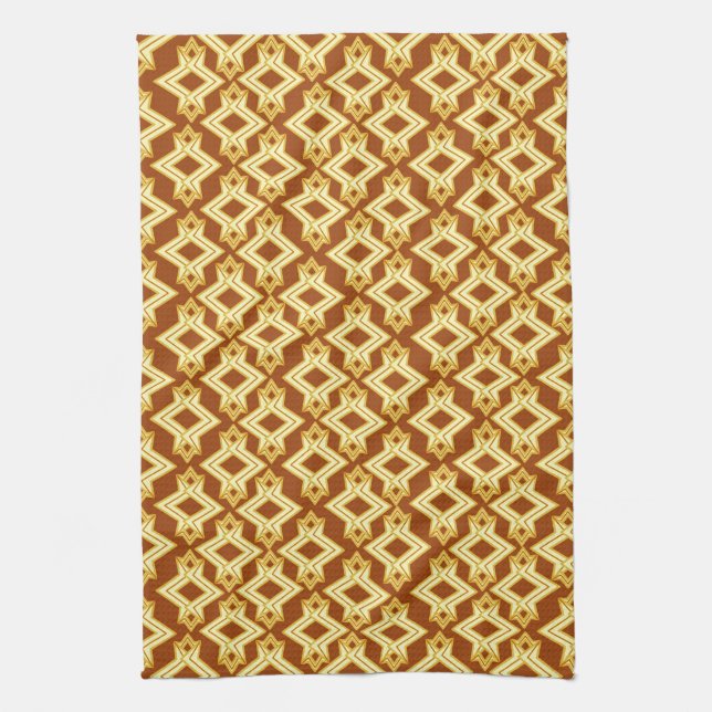 Linge De Cuisine Fond d'écran Art Déco Motif, Brown doré (Vertical)
