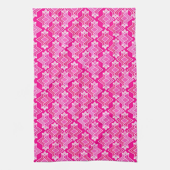Linge De Cuisine Fond d'écran Art Déco Motif, Fuchsia Pink (Vertical)