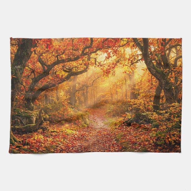 Linge De Cuisine Forêt d'automne (Horizontal)