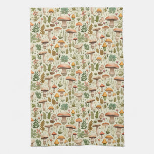Linge De Cuisine Forêt de champignons automnaux fantaisistes motif