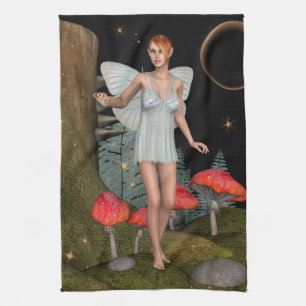 Linge De Cuisine Forêt Enchantée Fée Champignon Fantaisie Artistiqu
