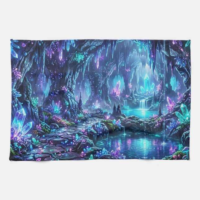 Linge De Cuisine Forêt lumineuse avec lac (Horizontal)