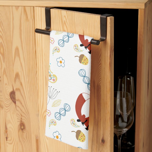 Linge De Cuisine Forêt rustique Bois Animaux Fox Motif (Pliage en tiers)