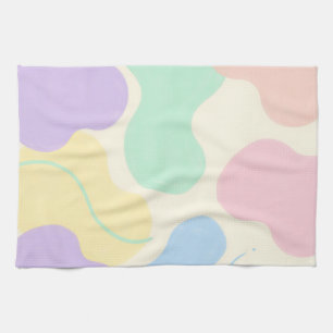 Linge De Cuisine Formes Abstraites Biologiques Tachetées de Pastel