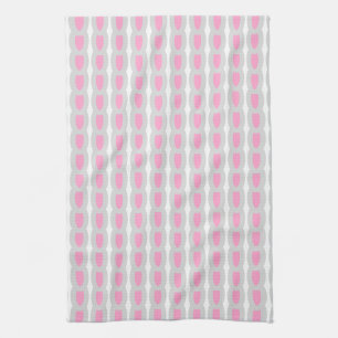 Linge De Cuisine Formes blanches rose gris 4Alice