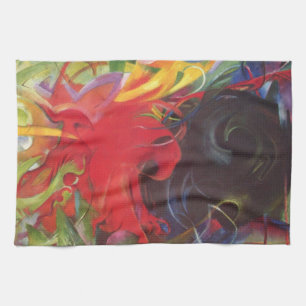 Linge De Cuisine Formes de combat par Franz Marc, Art fin vintage