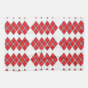 Linge De Cuisine Formes de diamants rouges