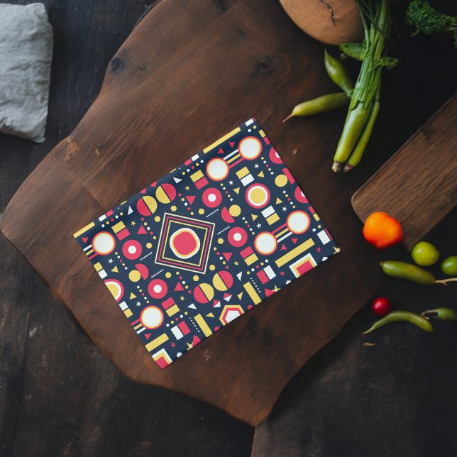 Linge De Cuisine Formes géométriques multicolores (Kitchen Towel)