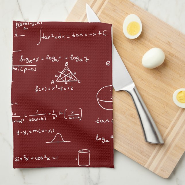 Linge De Cuisine Formules mathématiques marron équations (Quart Plié)