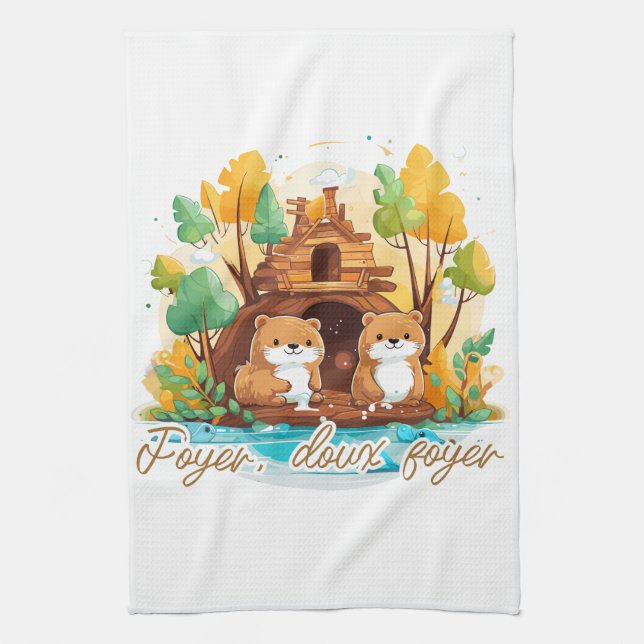 Linge De Cuisine Foyer, doux foyer (Vertical)