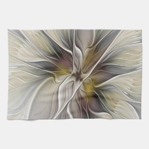 Linge De Cuisine Fractal floral, fleur de fantaisie aux couleurs de