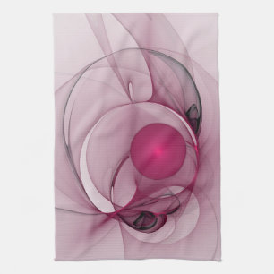 Linge De Cuisine Fractale Balançant, Art Abstrait Moderne Rose de B