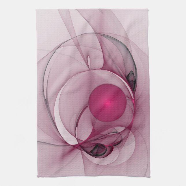 Linge De Cuisine Fractale Balançant, Art Abstrait Moderne Rose de B (Vertical)