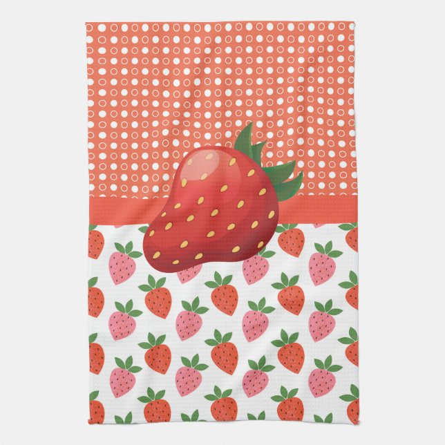 Linge De Cuisine Fraise juteuse colorée (Vertical)