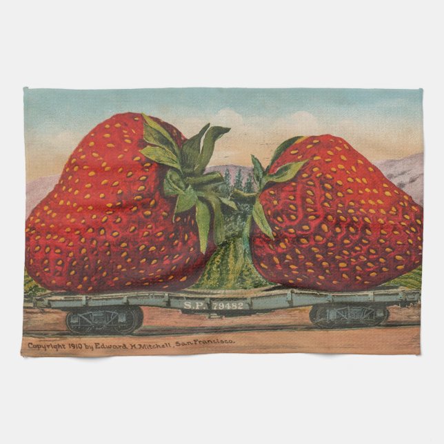 Linge De Cuisine Fraises Géant Antique Fruit Amusement (Horizontal)