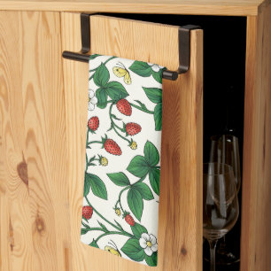 Linge De Cuisine Fraises sauvages rouge/jaune/vert/blanc cassé