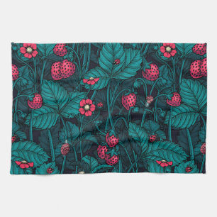 Linge De Cuisine Fraises sauvages, rouges et bleues