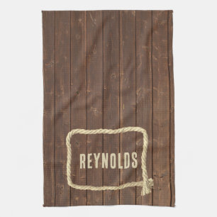 Linge De Cuisine Frame De Corde Sur Bois De Teck Avec Nom