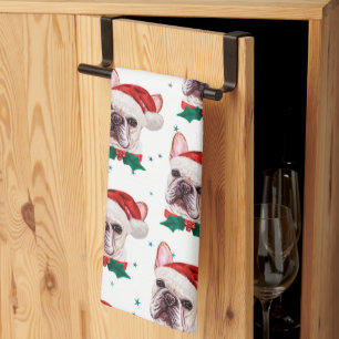 Linge De Cuisine Français Chien de Noël race Chien de Noël Motif