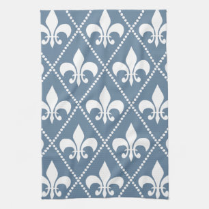 Linge De Cuisine Français Gray Fleur de Lis