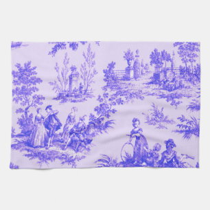 Linge De Cuisine Française toile de jouy bleu et blanc élégant