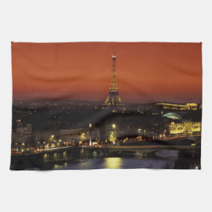 Linge De Cuisine France, Paris Vue du coucher de soleil sur la Tour