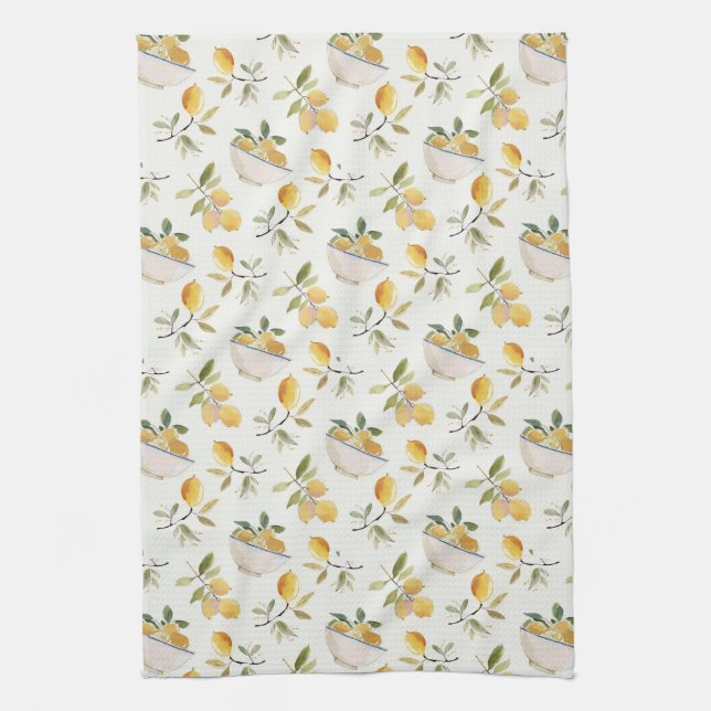 Linge De Cuisine French Country Lemon Pattern (Vertical)