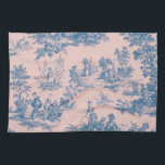 Linge De Cuisine French toile de jouy bleu et rose élégant<br><div class="desc">Français toile de jouy bleu et rose.</div>