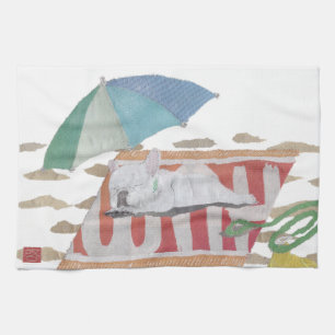 Linge De Cuisine Frenchie blanc, bouledogue français, art de chien