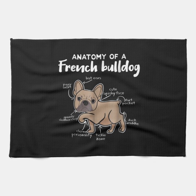 Linge De Cuisine Frenchie Gift| Anatomie D'Un Cadeau De Chien À Bal (Horizontal)